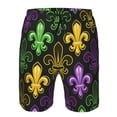 thumbnail image 4 of Disketp Men'S Swim Trunks Hawaiian Breathable Surf Beach Swimsuits Mesh Lining Beach Shorts With Pockets-Mardi Gras1, 4 of 9