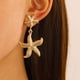 thumbnail image 3 of Pendientes de estrella de mar para vacaciones en la playa, aretes minimalistas de estrella del océano, aretes colgantes de animales, regalo para mujeres y niñas, 3 of 3