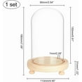thumbnail image 2 of Glass Dome with Base Glass Cloche Bell Jar Display Dome Cloche Glass Decoration for Plants Rose Flower Display Storage Home Christmas Party Favor Decoration 4.4x7 inch Blanched Almond, 2 of 6