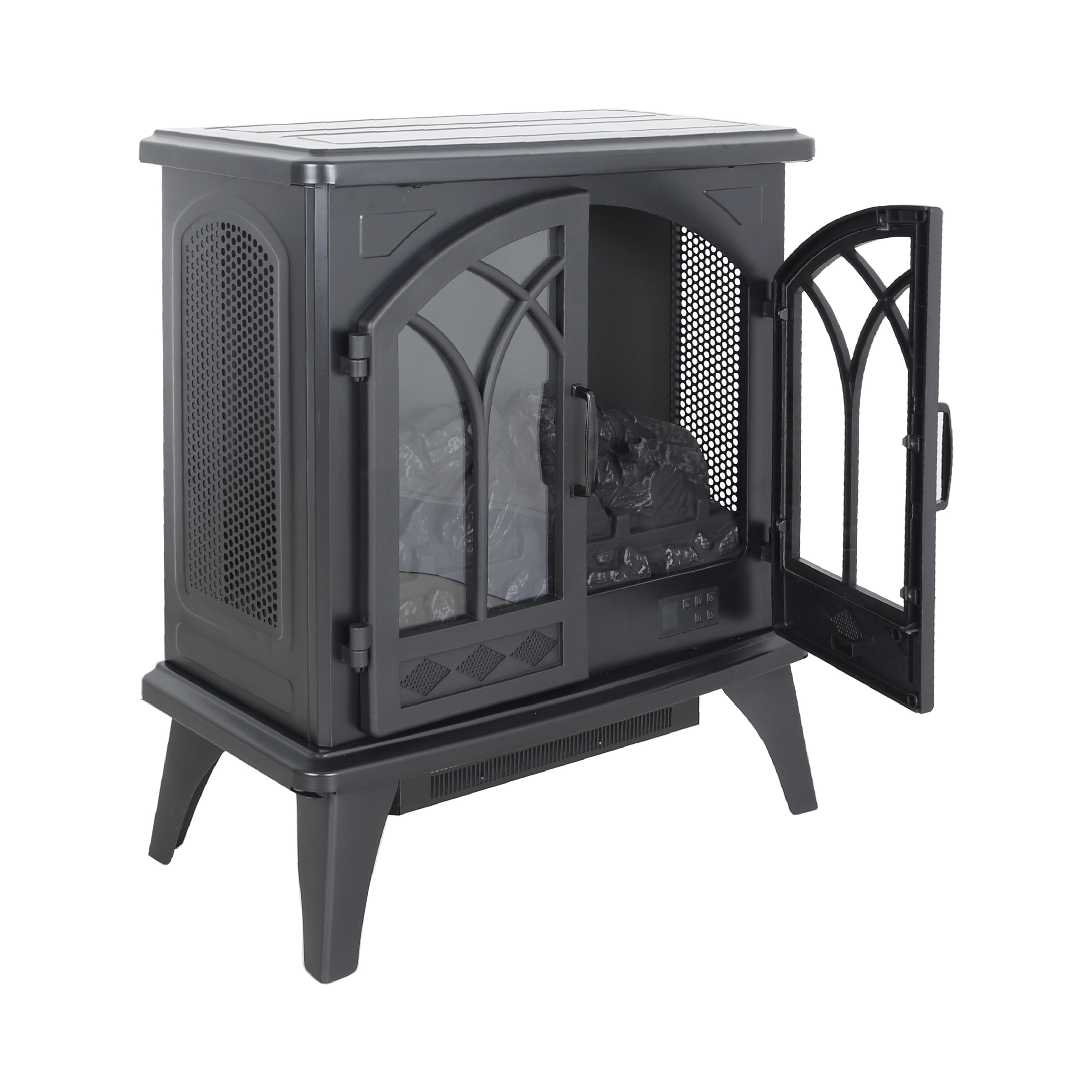 Indoor Fireplaces 24 inch 3D Flame Electric Infrared Quartz Fireplace Stove with remote control,Gas Indoor Fireplaces