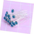 thumbnail image 5 of 20pcs Blue Party Rhinestone Chopstick Bridal Rose Clips Wedding Shaped with - Hair U Accessories Hairpins Women and Head for Girls Bobby Jewelry U-shaped Flower Pins Rhinestonesu, 5 of 5