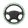 thumbnail image 3 of Kll Car Steering Wheel Cover, Universal 15 Inch, Soft Elastic And Comfortable,Car Accessories Decorations-Cute Dinosaur Blue Green, 3 of 7