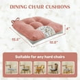 thumbnail image 2 of Chair Cushions for Dining Chairs, Tufted Memory Foam Chair Pads with Non-Slip Backing, Kitchen Seat Cushions with Ties, Washable Seat Pads Set of 4, 15.5" x 15.5" x 4", Pinky, 2 of 13