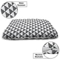 thumbnail image 3 of Abstract Pet Bed, Art Deco Inspired Triangles Stripes Motif Pattern on Plain Backdrop, Resistant Pad for Dogs and Cats Cushion with Removable Cover, 24" x 39", White and Charcoal Grey, by Ambesonne, 3 of 4