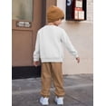 thumbnail image 3 of Arshiner Boy 2Pcs Fall Winter Clothes Color Block Crewneck Sweatshirt and Pants Sweatsuit, 3 of 6