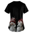 thumbnail image 3 of Susanny Christmas Plus Size Scrubs Women Xmas Snowman Printed Short Sleeve V Neck Petite Scrub Tops for Women Nursing with Pockets Uniforms Clearance Nurses Holiday Scrub Top Black 4XL, 3 of 3