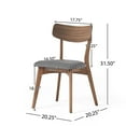 thumbnail image 4 of Christopher Knight Home Mid-Century 7-Piece Dining Set with Rectangular Table and 6 Dark Grey Upholstered Chairs, 4 of 13