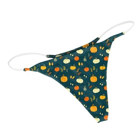 

DORKASM T-Back Stretch Tangas Sexy Halloween Underwear for Women G-String Thongs No Show Panties S