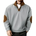 thumbnail image 5 of Sweatshirts for Men 2026 Fall Winter Long Sleeve Casual Stand Collar Patchwork Sweatshirt Mens Pullover Top, 5 of 5