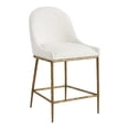 thumbnail image 3 of Lalia Modern Upholstered Curved Back Counter Height Bar Stool with Metal Frame, Matte Gold, 3 of 9