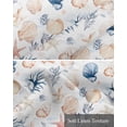 thumbnail image 6 of Coastal Kitchen Valances for Windows Farmhouse Linen Window Valance Curtain for Living Room Window Treatment Coral Starfish Shell Couch Ocean Beach Summer Valance Rod Pocket Topper, 60 x 18 Inch, 6 of 6