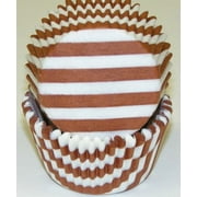 Brown and White Stripe Cupcake Liners - Baking Cups -50pack