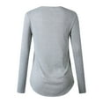thumbnail image 3 of Haut Imprimé à Manches Longues Couleur Unie pour Femmes Rose m, 3 of 3