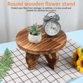 thumbnail image 4 of Support de Piédestal de Plantation en Bois de Forme Ronde Tabouret de Jardinière Robuste Support Décoratif pour Pot de Fleurs Support Polyvalent de Plantation de Table avec Longues Vis pour Balcon Intérieur-1 Pce-Brun, 4 of 10