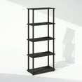 thumbnail image 2 of Furinno Turn-N-Tube 5-Tier Multipurpose Compact Display Rack, Shelving Unit, Bookcase, Americano/Black, 2 of 5