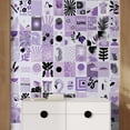 thumbnail image 3 of Idea4wall 2pcs Purple Graphic Blend of Modern Animals & Trapical Pattern Wall Murals, Removable Self-Adhesive Stick Wallpaper Large Wall Stickers for Home Decorative, 48"x72", 3 of 5