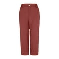 thumbnail image 5 of Alllist Shorts Red Mid Solid Long Chinos Capris, 5 of 9