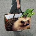 thumbnail image 7 of Hedgehog Large Capacity Reusable Foldable Oxford Cloth Laundry Basket Beach Bag Shopping Basket Grocery Bags, 7 of 7