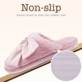 thumbnail image 6 of Women's Fuzzy Rhinestone Bow Memory Foam Slippers Warm Gifts Trendy House Pink Slippers Anti-Skid Rubber House Shoes for Lady Mom Indoor Outdoor（Size：7-8）, 6 of 6