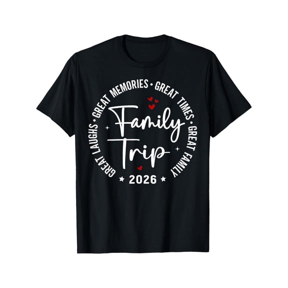 Family Trip 2026 Matching Vacation T-Shirt Retro Great Memories Souvenir Tee for Men Women Group Travel Reunion Apparel