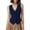 Dark blue, variant on Womens Summer Tops Women's V Neck Sleeveless Cropped Vest Button Up Open Front Cotton Waistcoat Casual Basic Layering Tops M