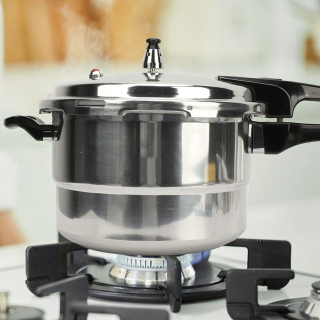 Efficient and Quick Cooking, Multifunctional Design, Aluminum Pressure Cooker for Induction Stove and Open Fire Dual Use