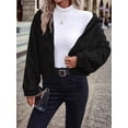 thumbnail image 4 of Women'S Fleece Jacket Women Full Zip Long Sleeve Hooded Coat Outerwear with Pockets Black S, 4 of 8