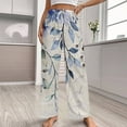 thumbnail image 2 of Waterproof Blue Flowers Women's Pajamas Pajama Pants Women's Sleepwear Lounge Sleep Bottoms Stretch with Pockets, 2 of 7