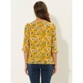 thumbnail image 4 of INSPIRE CHIC Blouse Fluide en Mousseline à Volants à Manches 3/4 à Imprimé Floral pour Femme 4 TP, 4 of 5