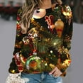 thumbnail image 2 of LbsKUS Reduced,Christmas Sweatshirt for Women Fashion Vintage Xmas Graphic T-Shirts Crewneck Long Sleeve Casual Pullover Tops(Army Green,X-Large), 2 of 4