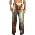 thumbnail image 3 of Picia Mystic Fox With Halo Mens Soft Woven Cotton Elastic Waistband Sleep Pajama Pant Lounge Sleep Pant With Pockets And Drawstring-Large, 3 of 9