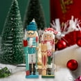 thumbnail image 6 of 2Pcs Wood Nutcracker Soldier Figures Tabletop Ornament Toys 38cm Crafts Holiday Decoration for Shelves Halloween Holiday Gift, 6 of 8