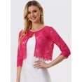 thumbnail image 2 of Dde San Patricio Cárdigan Elegante De Bolero De ManLarTop De Encaje Floral Transparente PaMujer RoCaliente L, 2 of 5