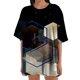 thumbnail image 1 of Blusa informal de manga corta con estampado geométrico de manga corta para mujer Fridja  gope2758, 1 of 1