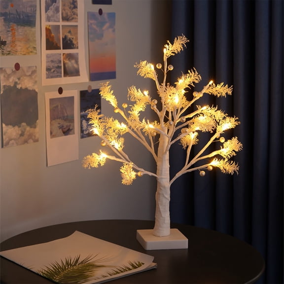 JLFNYA Christmas Decorations Clearance!White Tree Lights LED Indoor Room Bedside Table Home Decoration Lights Christmas Event Party Scene Decoration Luminous Tree