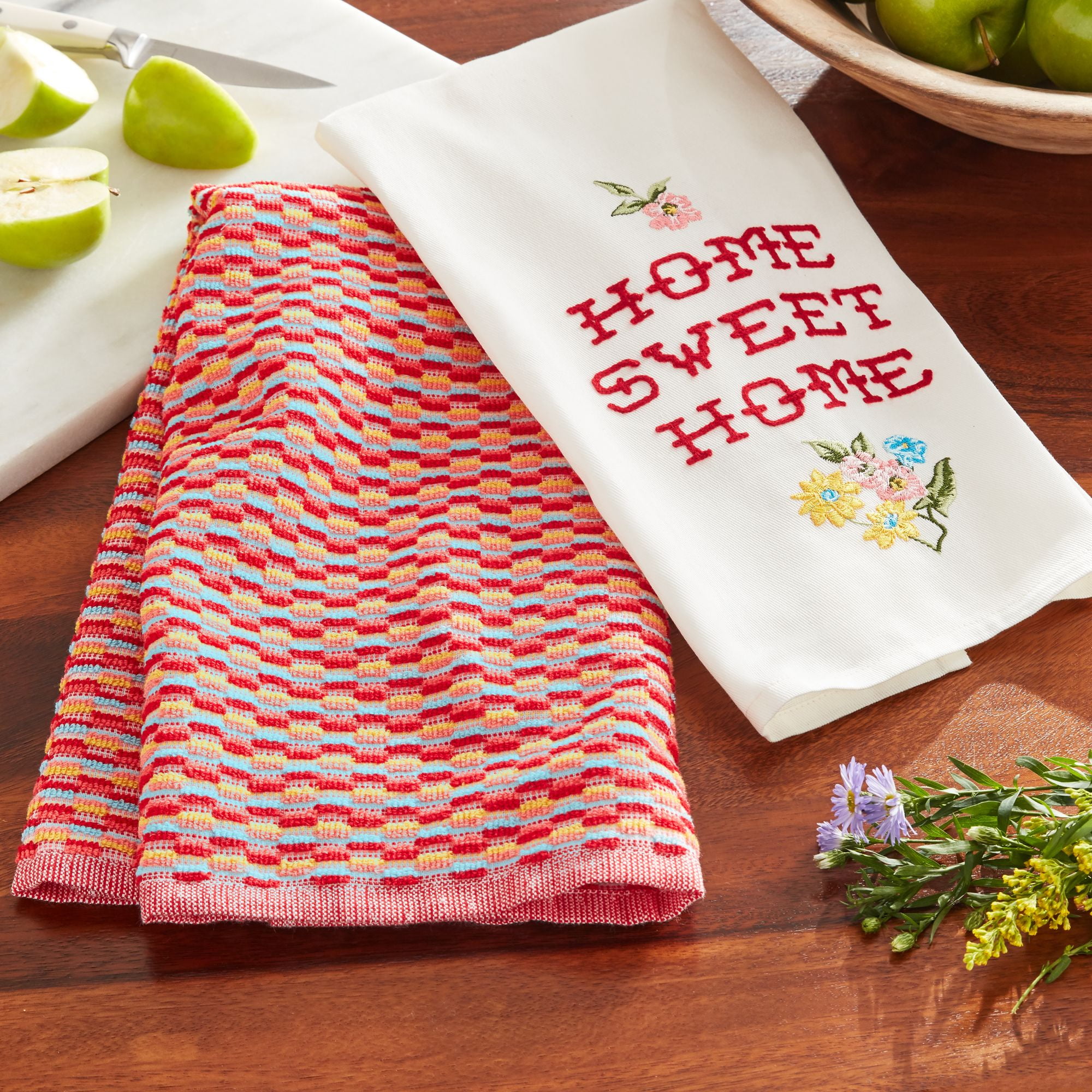 The Pioneer Woman Home Sweet Home Kitchen Towel Set, Multicolor, 16W x  28L, 2 Piece 