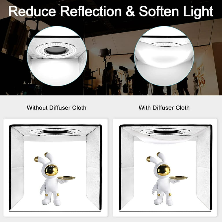 DUCLUS Light Box Fotografico 30x30 cm, Set Studio Fotografico Portatile con  112 LED Luci Regolabili, 8 Sfondi Lisci per Fotografare Prodotti  Gioielli/Cosmetici/Alimentari : : Elettronica