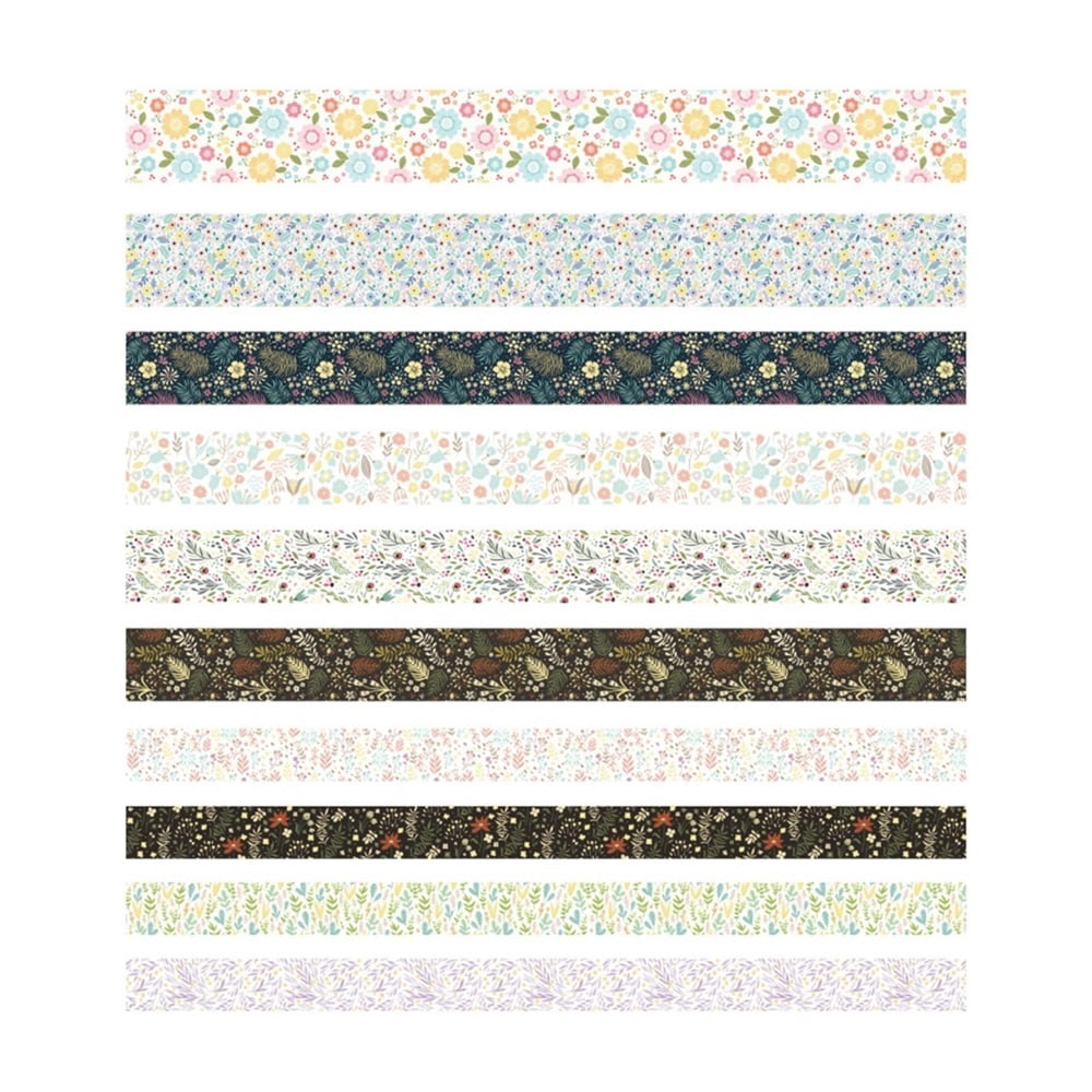Creative Washi Tape Set 10 Rolls Gold Foil Print Decorative Masking Tapes for Arts, DIY Crafts, Journals, Planners, Scrapbook, Wrapping (Garden Maze)
