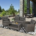 thumbnail image 5 of Gymax 8PCS Rattan Patio Conversation Set Cushioned Outdoor Furniture Set, 5 of 10