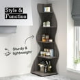 thumbnail image 5 of Tribesigns Small Corner Shelf, 5-Tier Modern Corner Bookcase for Small Space, Living Room (Gray), 5 of 9