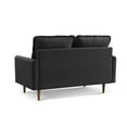 thumbnail image 4 of 57 Inch Wide Upholstered Two Cushion Loveseat with Cambered Arms in Black Velvet, 4 of 13