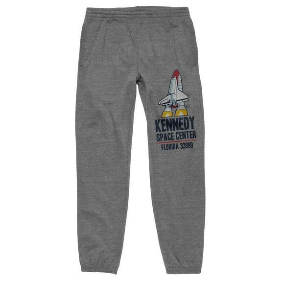 NASA Kennedy Space Center Logo Men's Athletic Gray Graphic Sweatpants-3XL