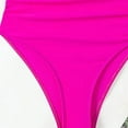 thumbnail image 4 of YueHuiYing Women Solid-Color V Neck One Piece Swimsuit Halter Backless Ruched Tummy Control Bathing Suit, 4 of 5