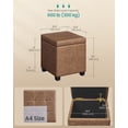 thumbnail image 4 of SONGMICS Square Storage Ottoman, Foot Stool Footrest with Legs, Ottoman Cube, 16.9 x 16.9 x 18.1 Inches, Synthetic Leather, Coffee Brown, 4 of 7