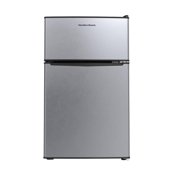 Hamilton Beach 3.1 cu.ft. Two-Door Compact Refrigerator with True Top Freezer, Stainless Steel, E-Star Rating