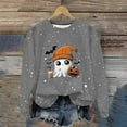 thumbnail image 2 of DOSUKRAI Halloween Sweatshirt Women 2025 Trendy Cute Ghost Graphic Long Sleeve Sweatshirt Crewneck Spooky Season Sweaters Gray,XL, 2 of 9