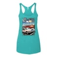 thumbnail image 2 of Wild Bobby Mustang Untamed American Spirit Ford Cars and Trucks Women Tri-Blend Racerback Tank Top, Tahiti Blue, Medium, 2 of 6