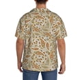 thumbnail image 3 of KLL Paisley Floral 1 Print Men's Shirt Short Sleeve Button Down Summer Cuba Beach Shirts- XX-Large, 3 of 5