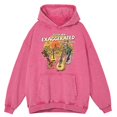 thumbnail image 2 of Sudadera con capucha para hombre, estilo retro, desgastado, lavado, una guitarra exagerada, suave, estilo hip hop, holgada, 100 % algodón, ropa de gran tamaño, 2 of 4