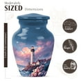 thumbnail image 2 of JAGASY Lighthouse Small Urn for Father - Ocean Clouds Birds Decorative Urns for Human Ashes Keepsake - Flowers Urn for Ashes for Women - Blue Tiny Cremation Urns for Mother - (3 Inch), 2 of 7